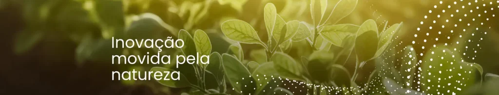 Lavoura de soja destacando o slogan da Syngenta Biologicals - Inovação movida pela natureza.