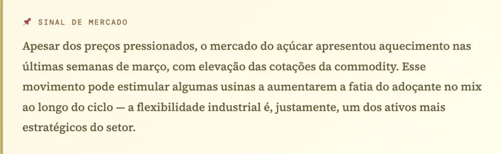 Aquecimento mercado da cana