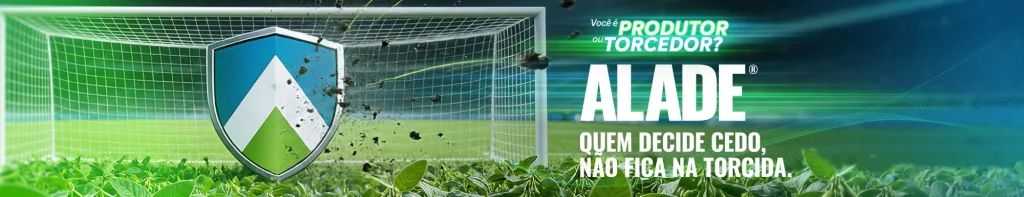 Banner do fungicida para soja ALADE® com ampla ação no controle de doenças.
