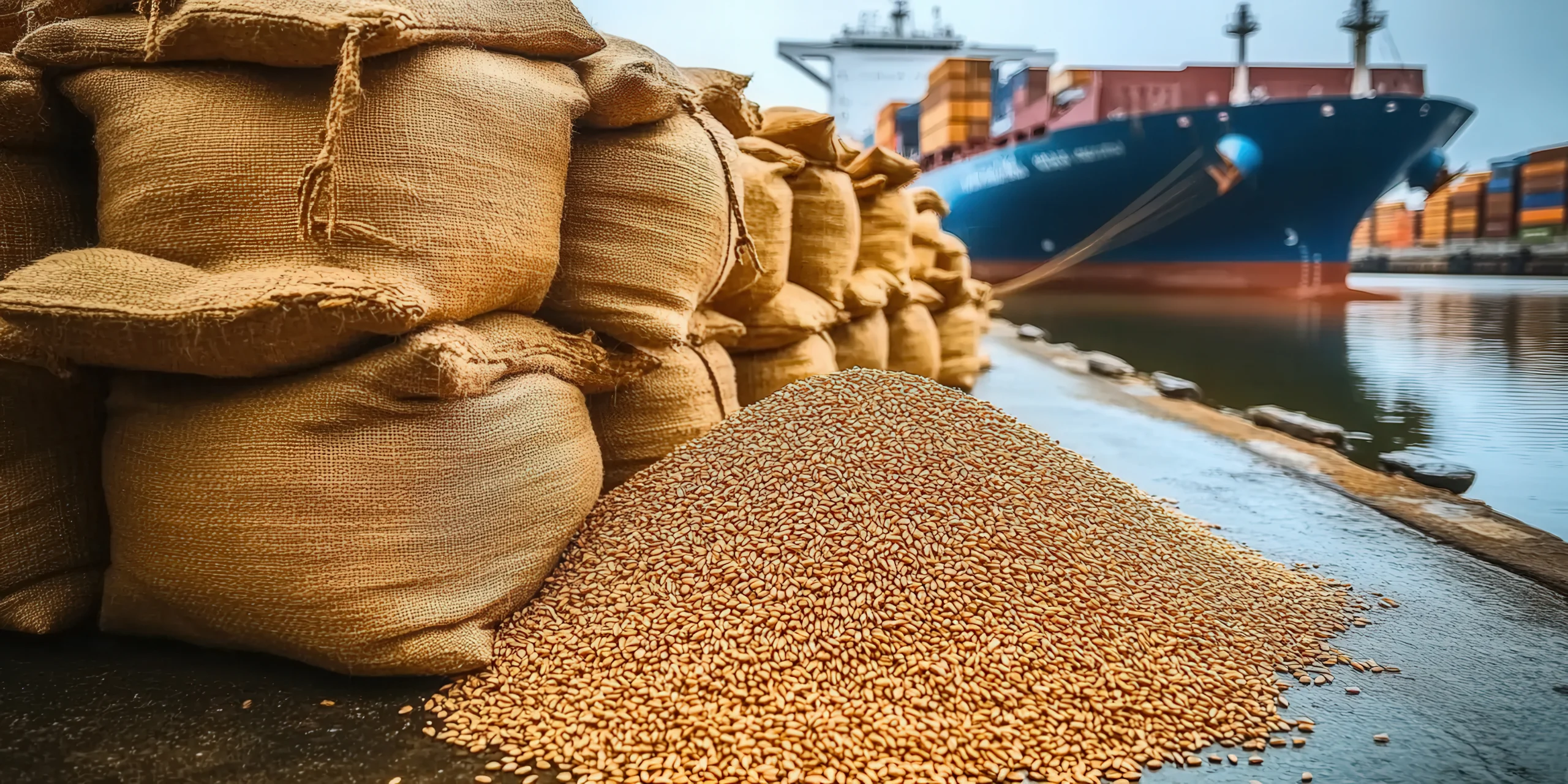 Close em sacos de insumos agrícolas