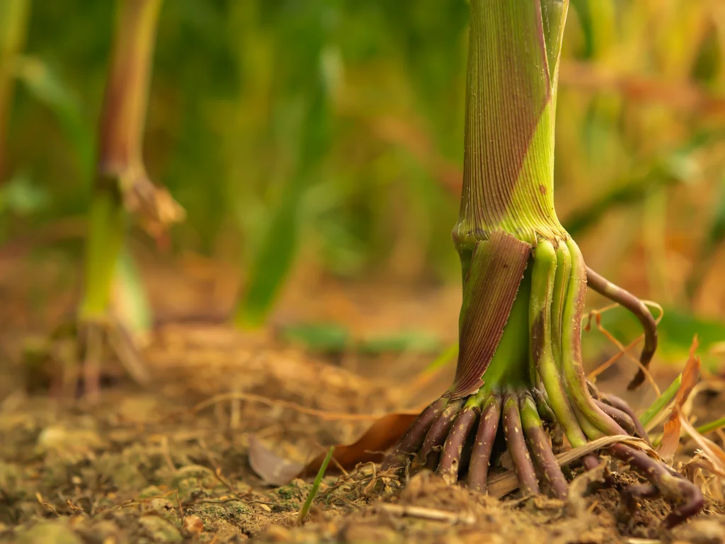 Close em raizes de plantas