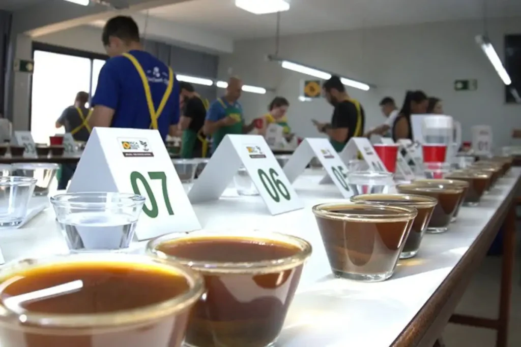 Prova de café durante o campeonato da BSCA 